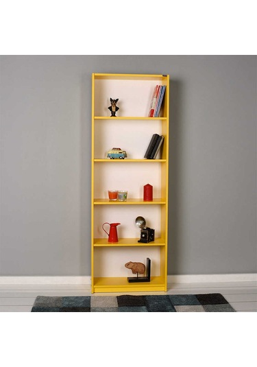 Adoremobilya Modern 5 Raflı Kitaplık - Sarı