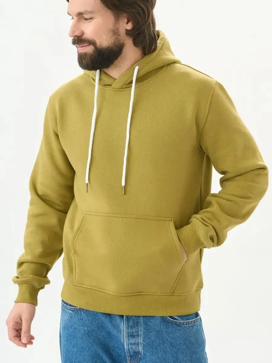Uzcotton Fırçalı Kapüşonlu Haki Sweatshirt 14704873 Khaki