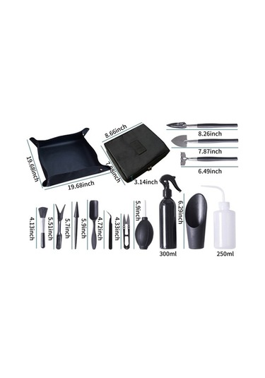 Pazly 15 Parçalık Mini Bahçe Alet Seti - Sukulent & Bonsai Bakımı Kolaylığı