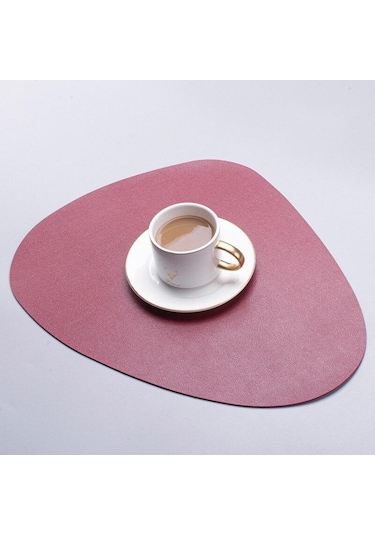 Kırmızı 2/6 Adet Pu Deri Masa Mat Placemats Masa İçin Su Geçirmez Kaymaz Masa Peçetesi Yemekleri Sofra Takımı Mutfak Aksesuarları 2pcs Kırmızı