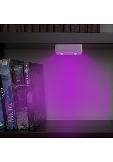 Konesam Td002 Hareket Sensörlü Uv Cihazlı Led Lambası - Pilli Dolap Işığı, Tuvalet Işığı, Ev İçin Otomatik Açık/kapat, Mikrobakteri Öldürücü, Kolay Kurulum Beyaz