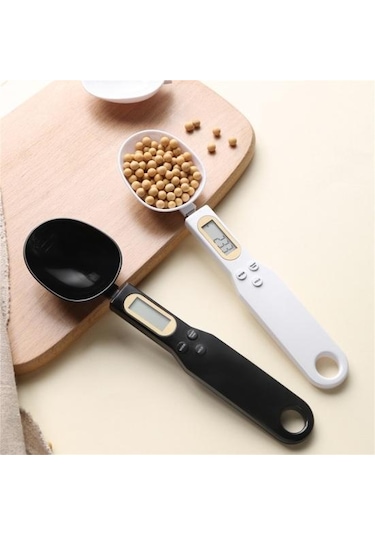 Siyah Büyük Mutfak Terazisi Sıhhi Çok Fonksiyonlu Plastik Mini Dijital Kaşık Ölçeği