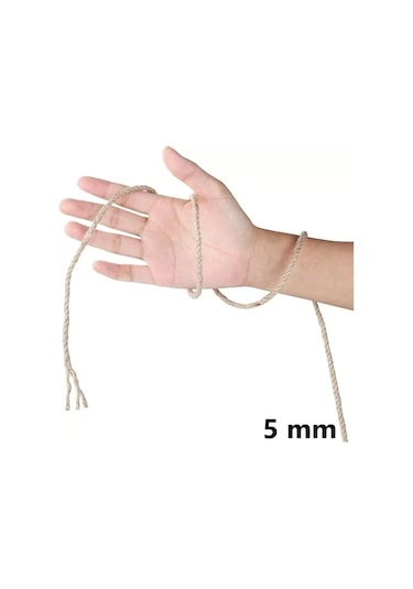 Jütburada Jüt Halat 5 Mm 50 Metre Hasır Dekor Süsleme İp