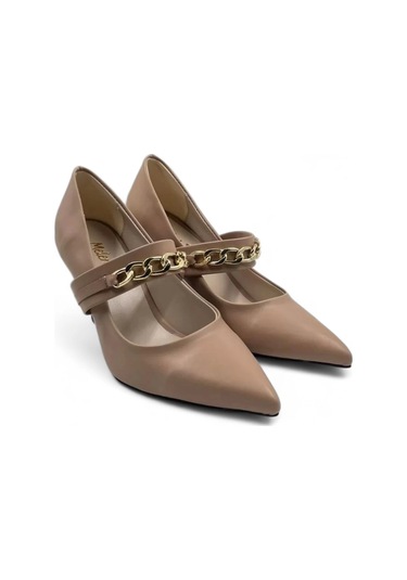 Lenora Bej Şık Ve Zarif Kadın Stiletto Topuklu Ayakkabı Bej