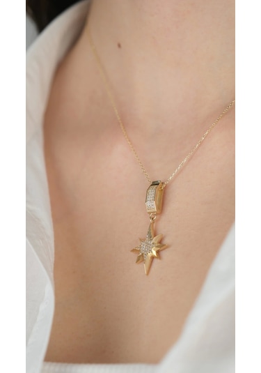 Arpaş 14 Ayar Taşlı Kutup Yıldızlı Charm 475 Gold