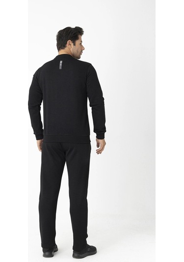 Crozwise Üç İplik Sıfır Yaka Siyah Erkek Sweat 6053 SiYAH