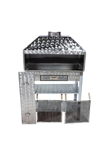 Metehan MTH-210 Geniş Aile Boy - Davlumbazlı - Maltız Izgaralı - 2 Tekerlekli Mangal