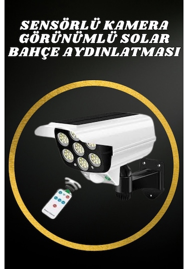 Solar Lamba Kamera Görünümlü Duvar Lambası Dönebilen Bahçe Aydınlatması 1
