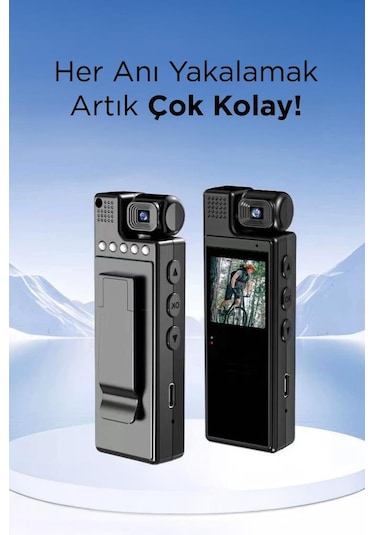 Torima Cmr-19 Siyah 4k 180 Derece Vücut Kamerası Wifi Gece Görüşlü Aksiyon Kamerası
