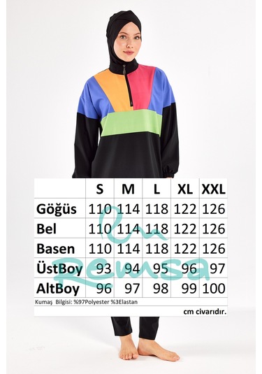 Spor Likra Tam Kapalı Tesettür Mayo 1226 Siyah09 Siyah09