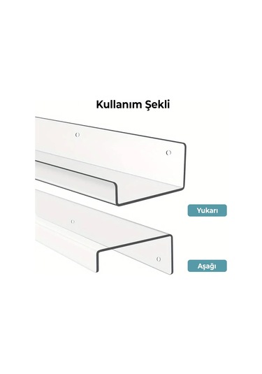 Düz Pleksi Duvar Rafı 38 CM