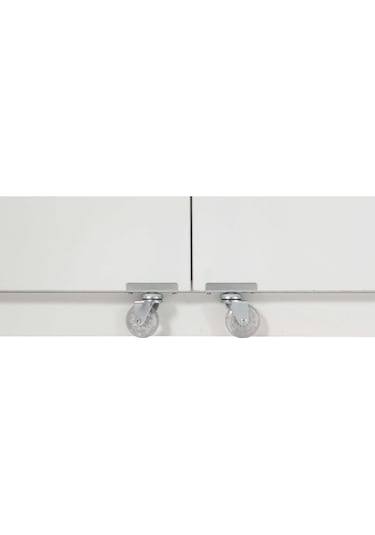 Beyaz Çok Amaçlı 90 Derece Açılabilir 2 Kapaklı Kısa Kiler Dolap