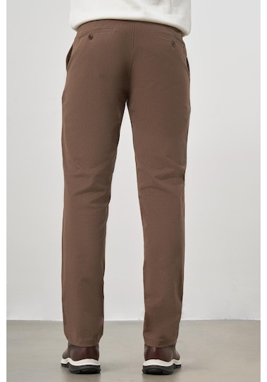 Koyu Vizon Düz Gabardin Slim Fit Casual Pantolon 1003245102 Koyu Vizon