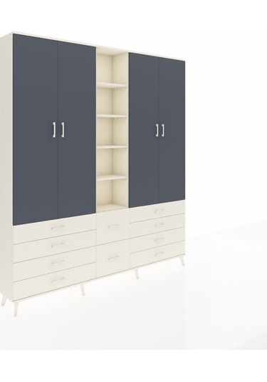 Arges Dolap 9 Raflı 10 Çekmeceli 2 Askılı 220x30x243 Aytaşı-antrasit/aytaşı Antrasıt/aytası Arges Dolap 9 Raflı 10 Çekmeceli 2 Askılı 220x30x243 Aytaşı-antrasit/aytaşı Antrasıt/aytası