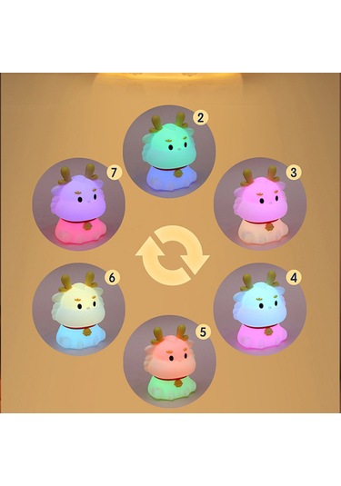 Teltree Renkli Işıklı Yatağa Arkadaş Lambası - Şarjlı 2.5w Dokunmatik Kibarlık Işığı Hediyelik Ürün Beyaz