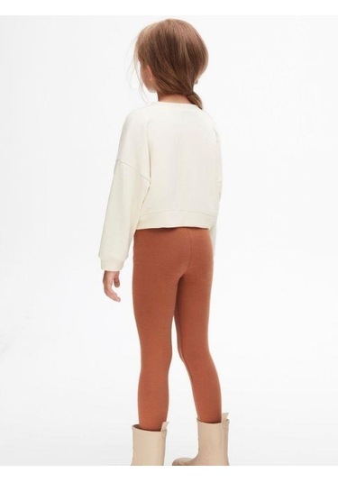 Kız Çocuk Pamuklu İki İplik Bohem Sweatshirt-14711 KREM