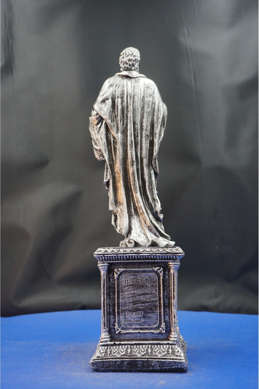 Atinalı Filozof Sokrates Heykel Biblo Bilgelik Ve Felsefenin Simgesi Hediyelik Aksesuar 35 Cm Gümüş