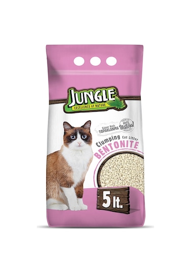 Jungle Natural Kokusuz İnce Topaklaşan Bentonit Kedi Kumu 5 L