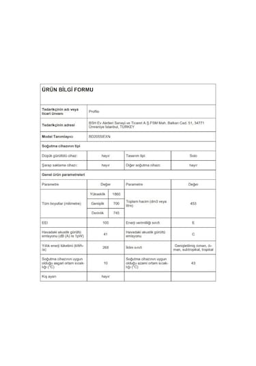 Profilo BD2055IEXN 453 L No-frost Üstten Donduruculu Buzdolabı