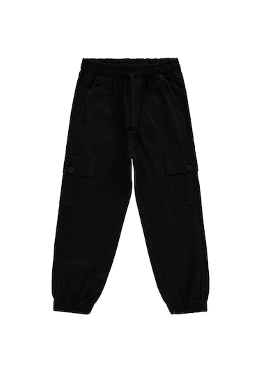 Civil Boys Bel Paça Lastikli Kargo Cepli 6-9 Yaş Pantolon - Siyah