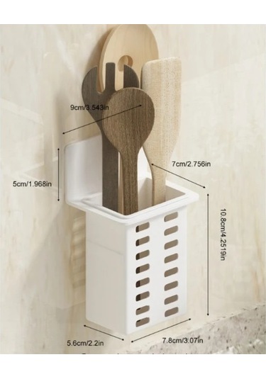 Willowhaven Beyaz Duvar Tipi Makyaj Fircasi Dis Fircasi Askisi Plastik Celik Organizer Drillsiz Montaj Beyaz