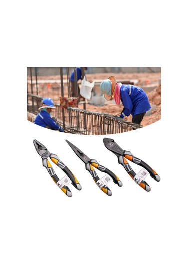 Gajeena Endüstriyel Elektrikçi Testere: Krom-vanadyum Çelik, Tel Kesme, Uçlu/eğik Ağız Seçenekli 8 İnç Profesyonel Pense Turuncu