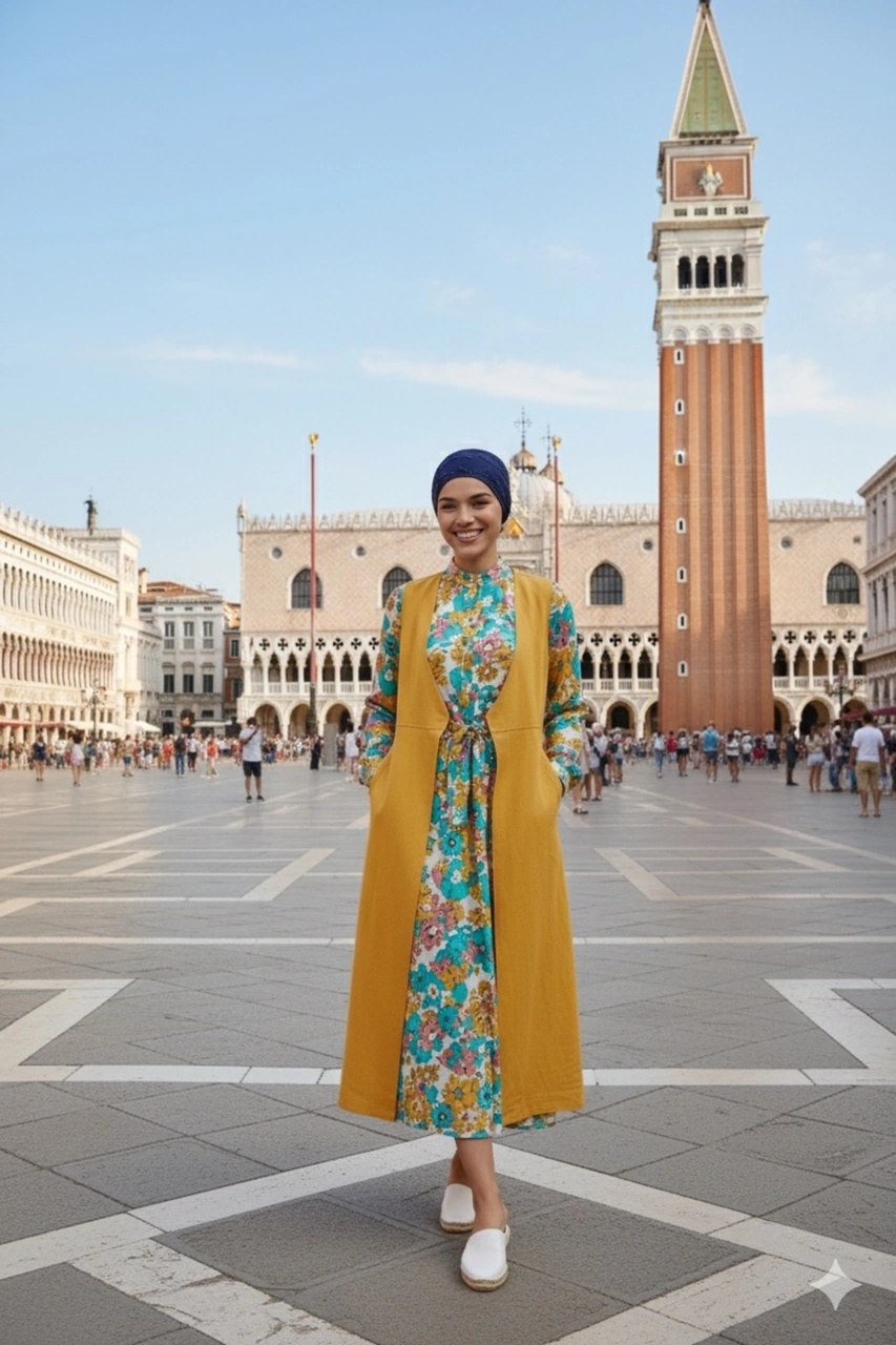 Topuzlu Lacivert Hazır Türban Tesettür Bone Lacivert