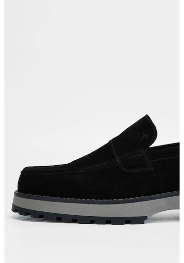 Tamer Tanca Erkek Hakiki Deri Siyah Süet Casual Ayakkabı 01 22219 Erk Ayk Sk23/24 Sıyah Suet Siyah