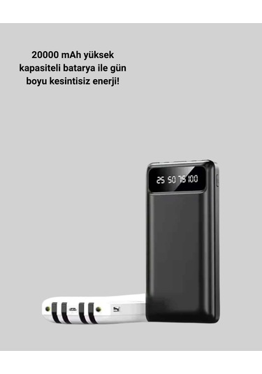 Hızlı Şarj Destekli 20.000mah Powerbank Usb Type-c Lightning Lcd Çok Renkli