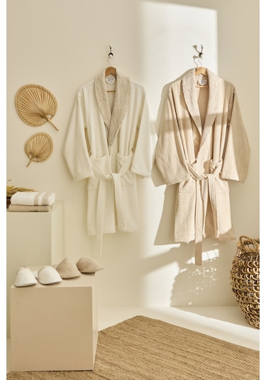 Kaşmir Home Elin 6 Parça Aile Banyo Seti Offwhite-bej Bej