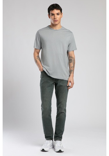 Lee Cooper Gael Erkek O Yaka T-shirt Gri-19821 Gri