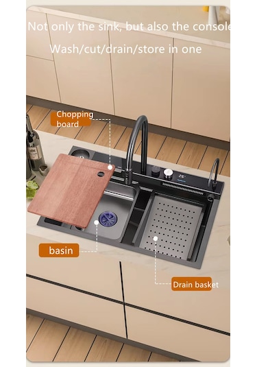 Dijital 304 İthal Akıllı Eviye Ve Batarya Seti Antrasit Gri