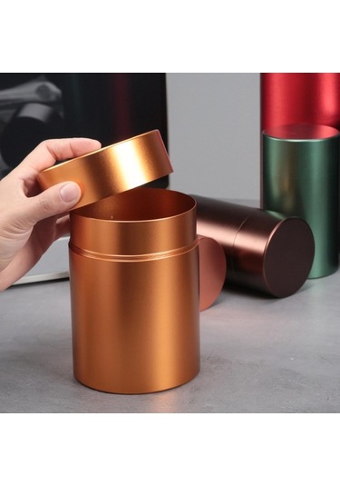 Trendooze Alüminyum Kavanoz - Kompakt & Şık Altın Renk Altın