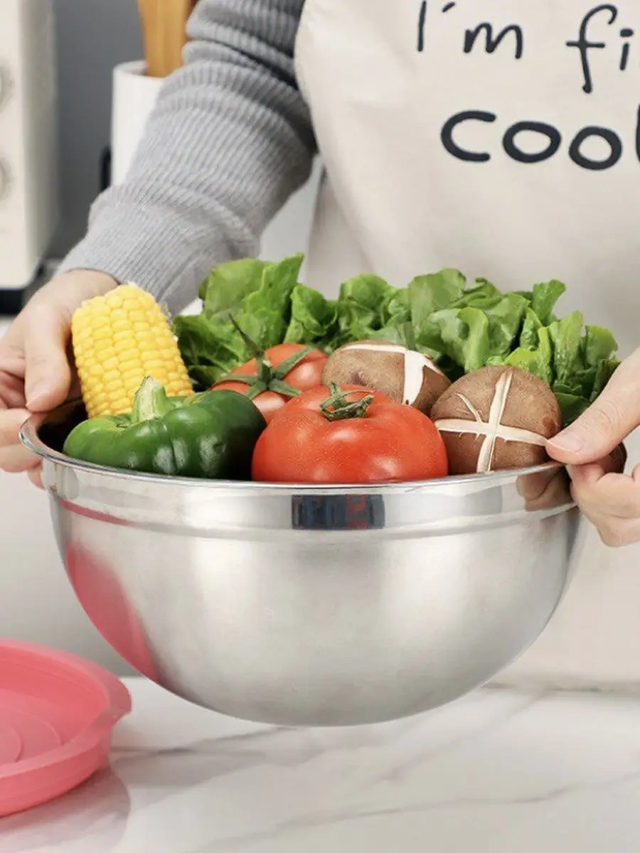 Verone Wood Paslanmaz Çelikten 18, 20, 22 Cm Mutfak Kaseleri 3 Adet 137757718