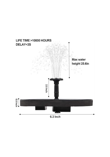 Ximistore9 Güneş Enerjili Su Fışkırıcı, Havuz Ve Bahçe İçin Kuş Yıkama Sistemi, Serbest Dalgalanabilir Pompa