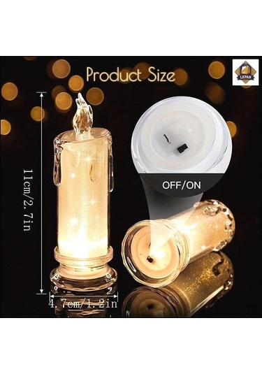 Vkemall 4'lü Paket Elektronik Mum Işıklı Gece Lambası - Romantik Yatak Odası Ve Masaüstü Dekoratif Ambiyans Aydınlatması Beyaz