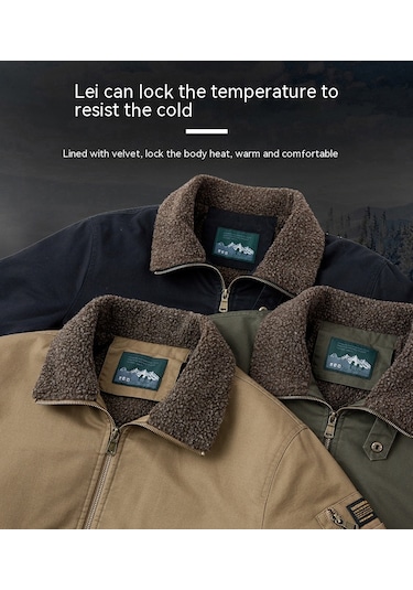 Sımıcg Erkek Ceket Kalın Yaka Pamuklu Mont Erkek Ceket - Siyah