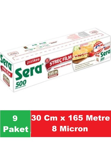 Sera Streç Film 30 Cm X 165 Mt 8 Micron X 9 Paket