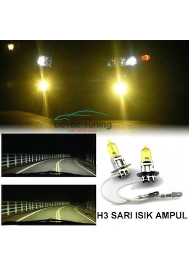H3 Jdm Süper Sarı Işık Far Ampul 12V 100W