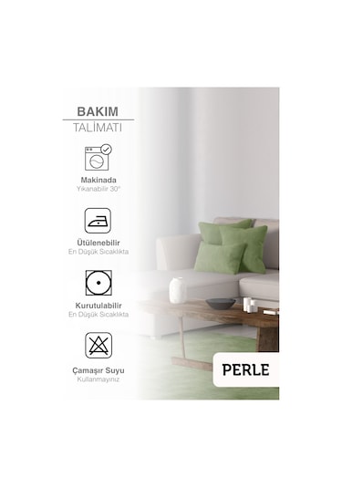 Br Perle Home Daily Series Zeytin Yaprağı Rengi Kırlent Yastık Kılıfı Zeytin Yaprağı