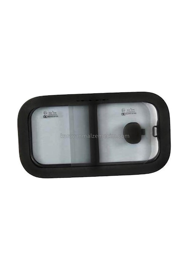 Sürgülü Karavan Camı 20x40cm Oval Köşe Yerli-77 Siyah