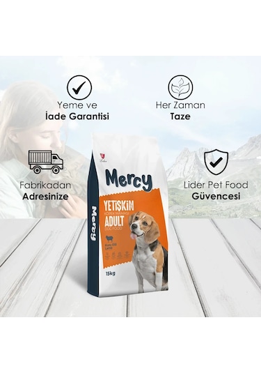 Mercy Kuzu Etli Yetişkin Köpek Maması 15 KG