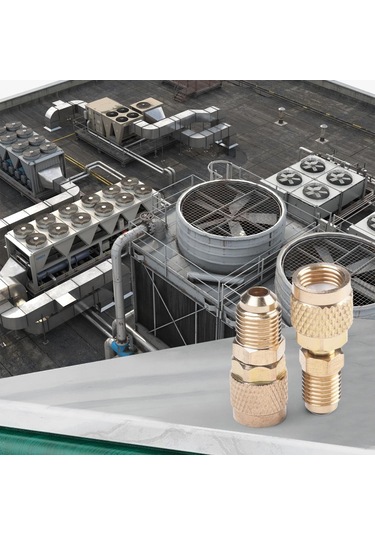 1 X R410a Adaptör 5/16 Sae F Rakorlar 1/4 Sae M Flare 5/16 Sae M - 1/4 Sae