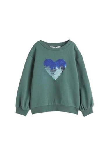 Pullu Çocuk Sweatshirt Yeşil