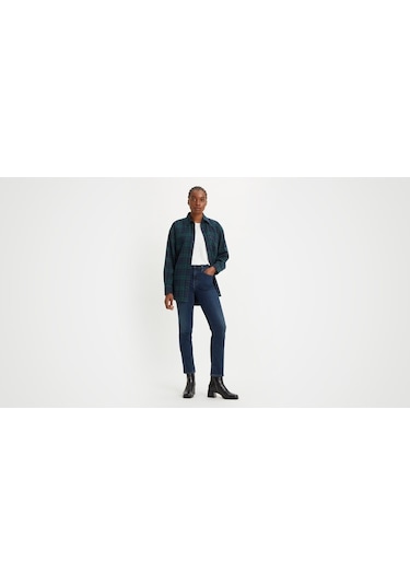 Rise Straight Kadın Jean Pantolon - Blue Swell Mavi