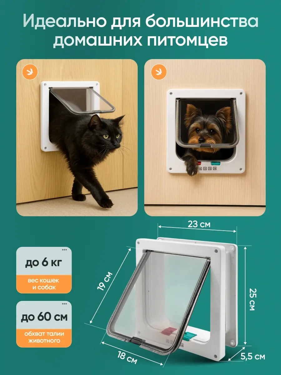 Mıcon Kediler Ve Köpekler İçin Kapı 25 23 5.5 Cm Beyaz 273800775