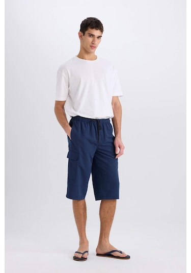 DeFacto Long Fit File Astarlı Uzun Boy Kargo Cep Deniz Şortu E0905AX25HSNV256 DeFacto Long Fit File Astarlı Uzun Boy Kargo Cep Deniz Şortu E0905AX25HSNV256