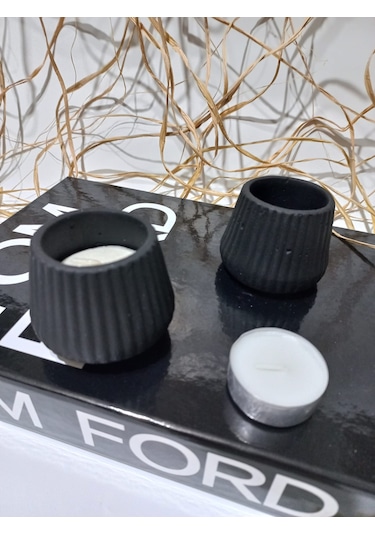 Tealight Mumluk 2 Li Siyah Siyah