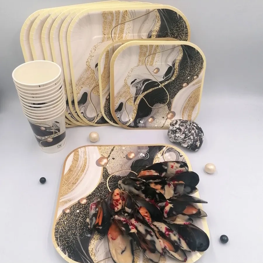 Kartonia Tek Kullanımlık Yemek Takımı Smala Siyah 36 379105108 100 adet