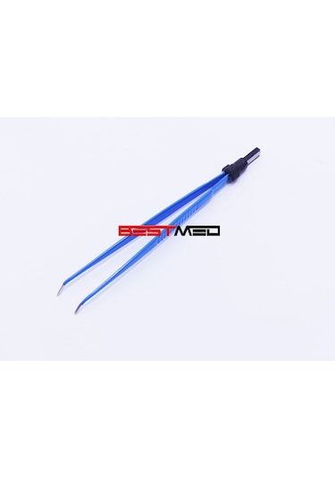 Bipolar Ucu Eğri Düz Penset 20Cmx1 Mm Koter Bipolar Penset